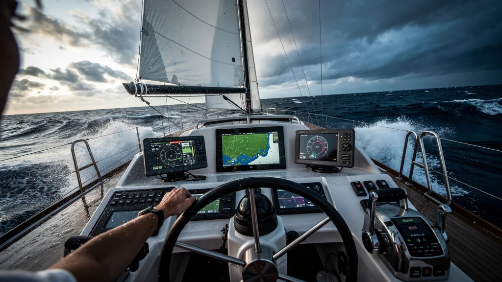 Sailboat autopilot tested on long voyage, highlighting usefulness and hidden dangers at sea